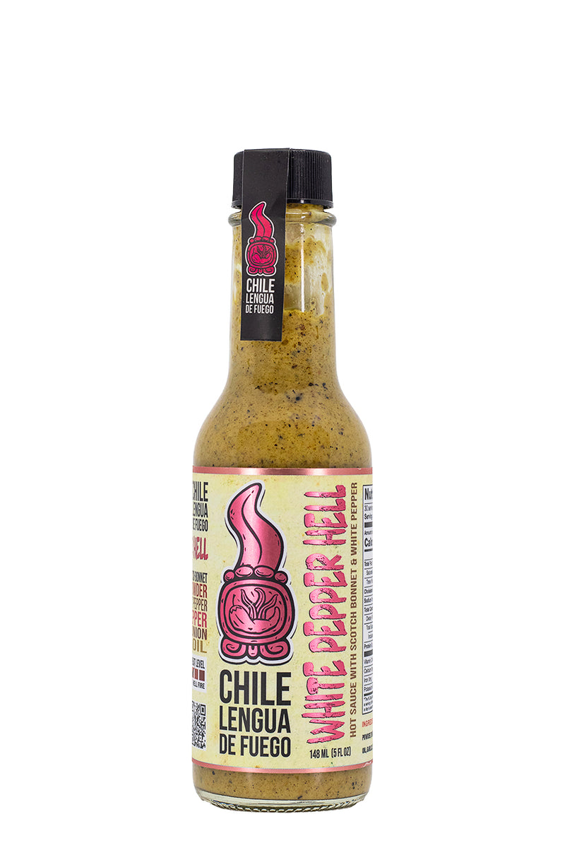 White Pepper Hell Hot Sauce | Chile Lengua de Fuego