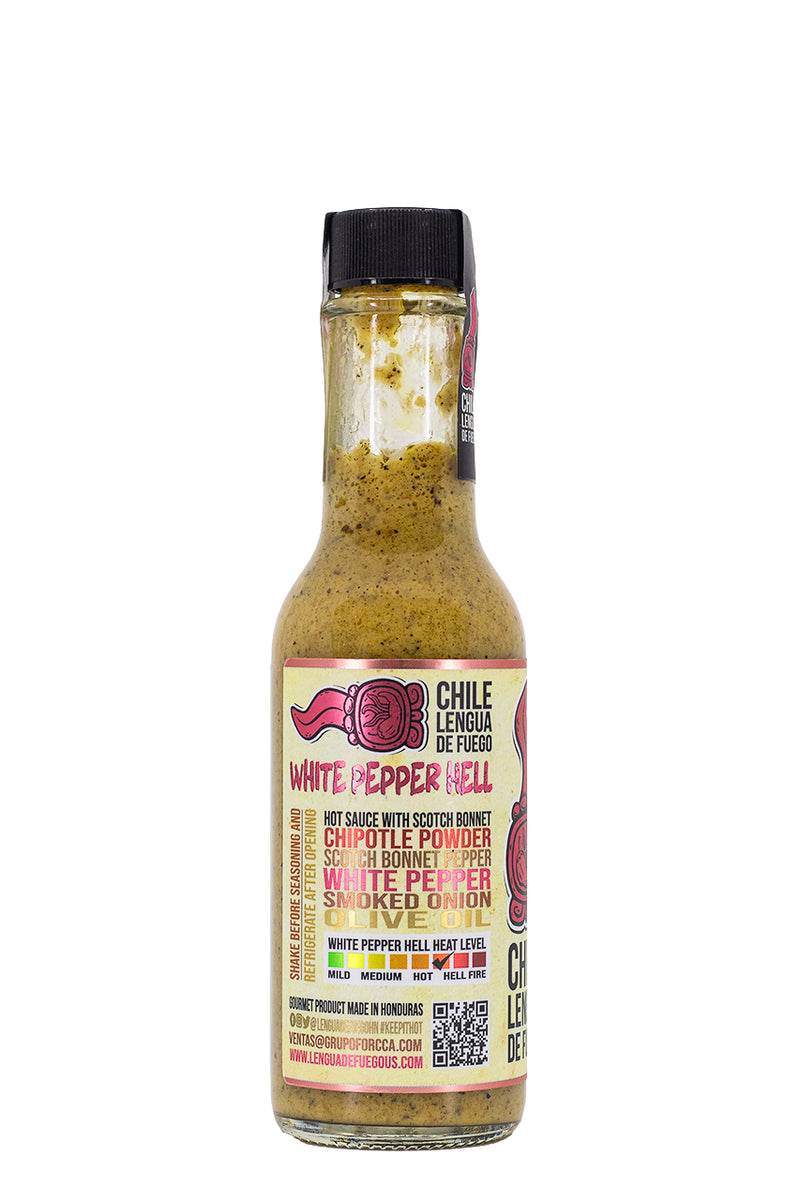 White Pepper Hell Hot Sauce | Chile Lengua de Fuego
