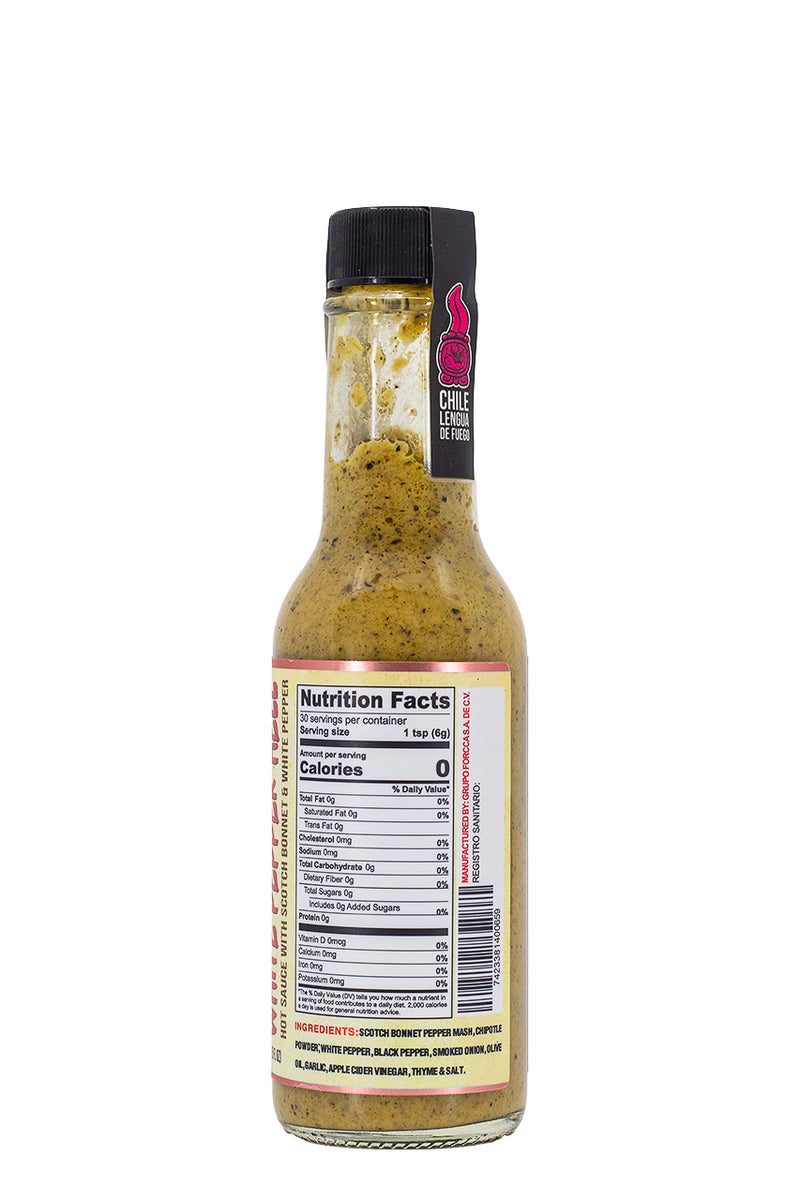 White Pepper Hell Hot Sauce | Chile Lengua de Fuego